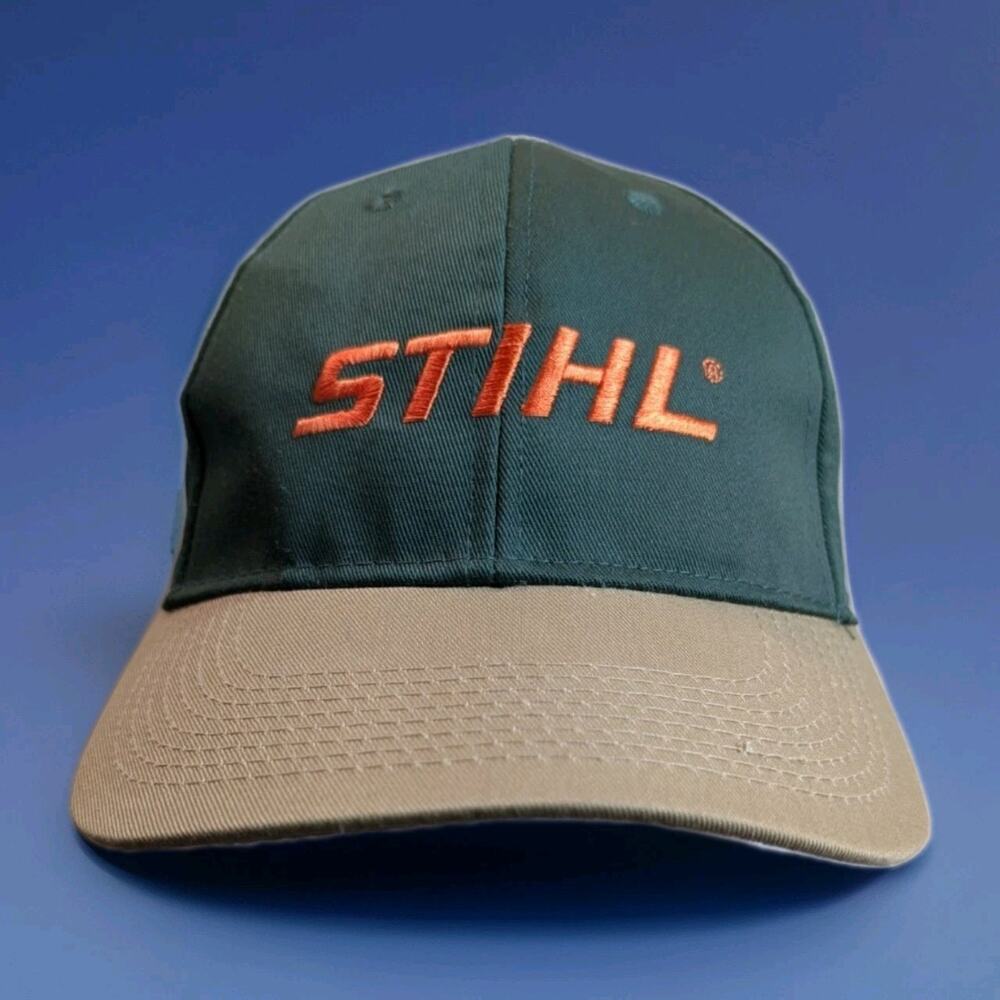 Stihl Outfitters Strapback Hat Cap Green Brown Outdoors Work Chainsaws